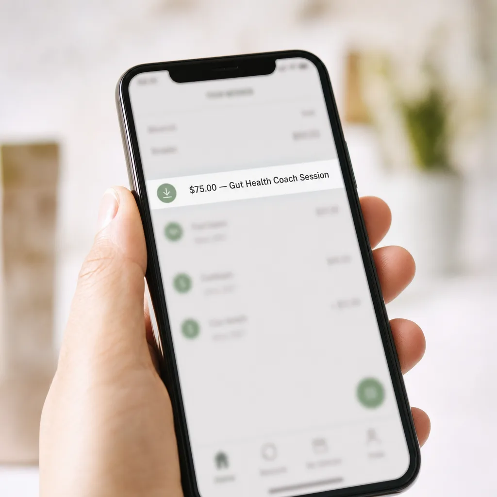 Your first paid session: payment received on the reader's phone